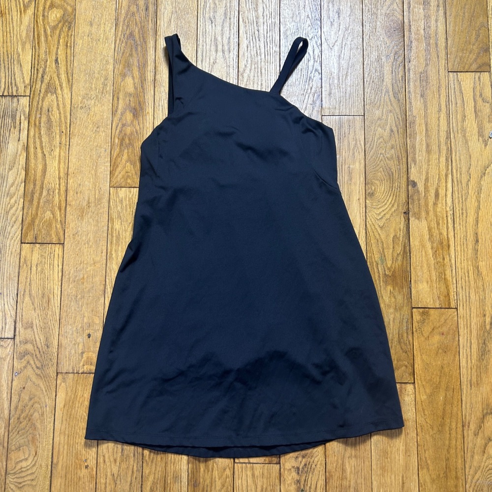 Avia Womens One Shoulder Active Dress with Built-in Shorts Black Size S 4-6